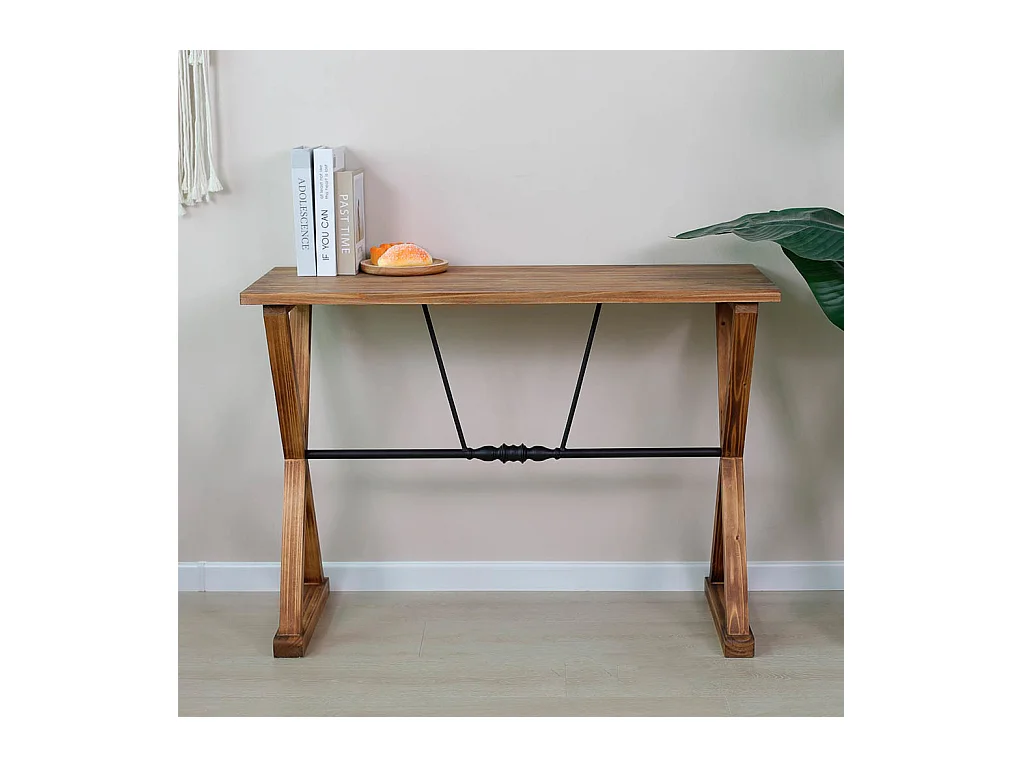 Console en bois et métal 106x40x76,5h cm