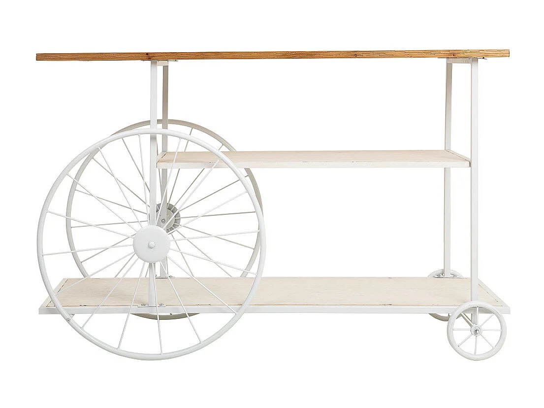 Eingangsmöbel aus Holz und Metall, weiß, 120x42x78h cm