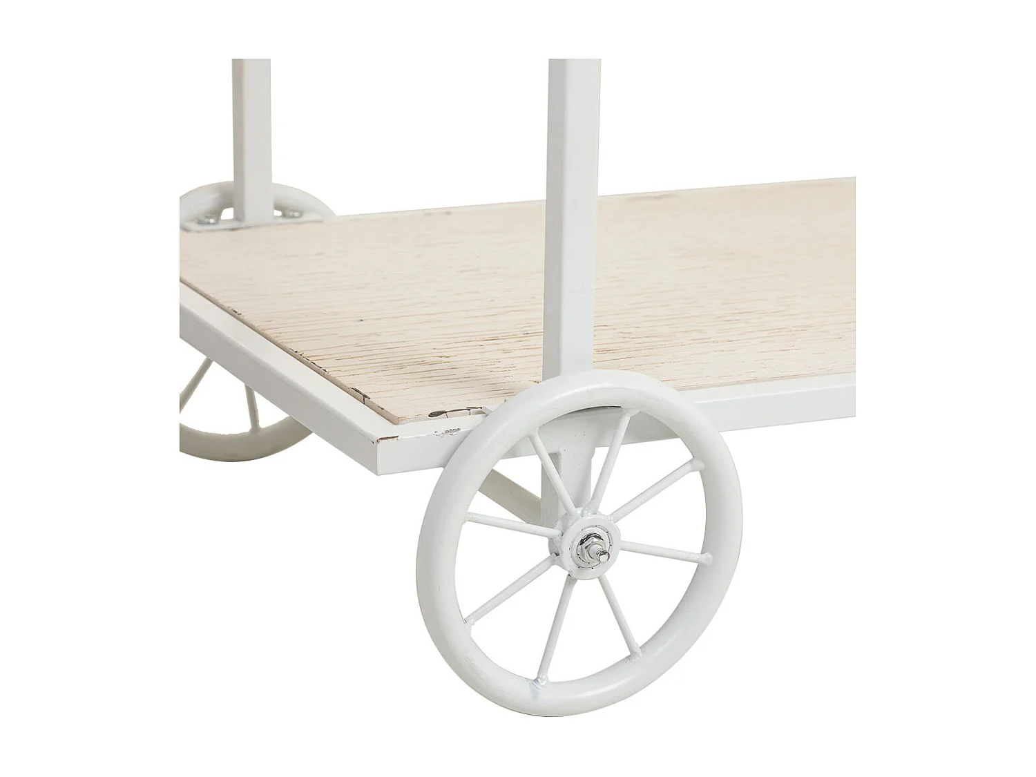 Console en bois et métal laqué blanc avec 2 étagères 120x42x78h cm