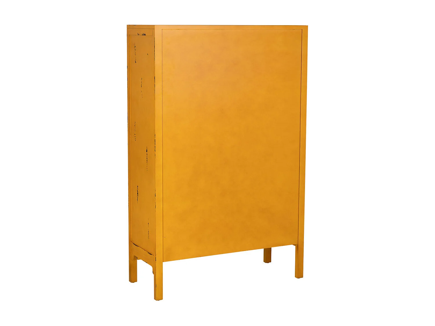 Armario de madera envejecido amarillo 96x40x150h cm