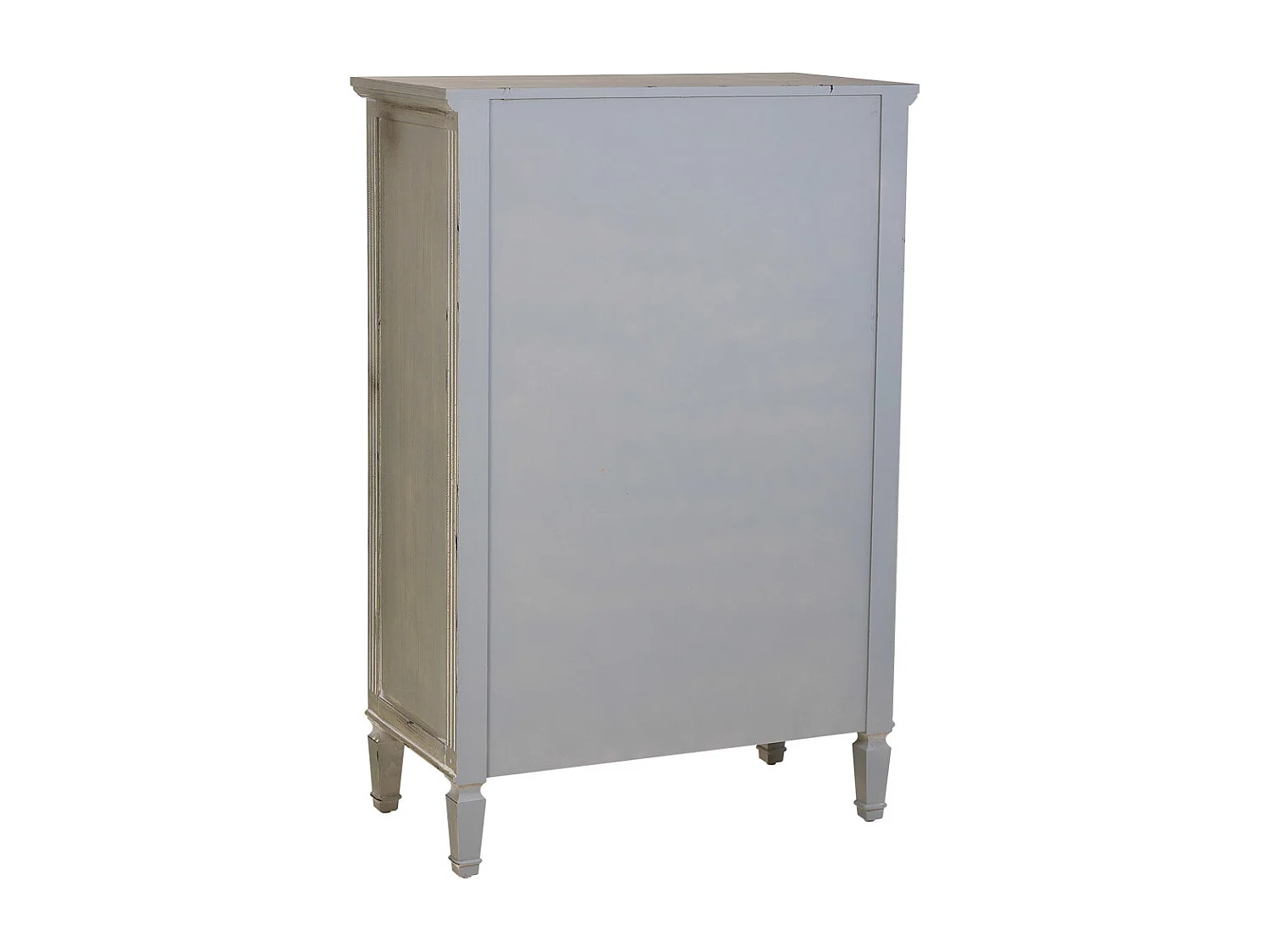 Vitrina de madera con un cajón gris 80x42x120h cm