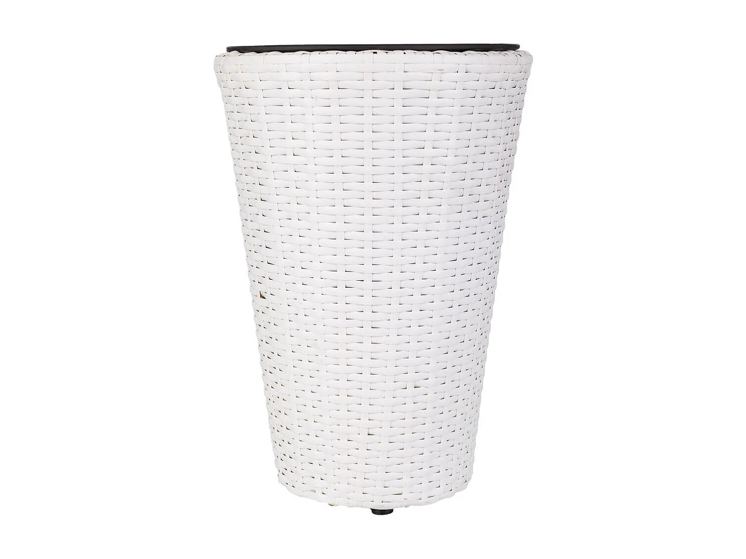 Vaso da fiori in polyrattan bianco d28x40h