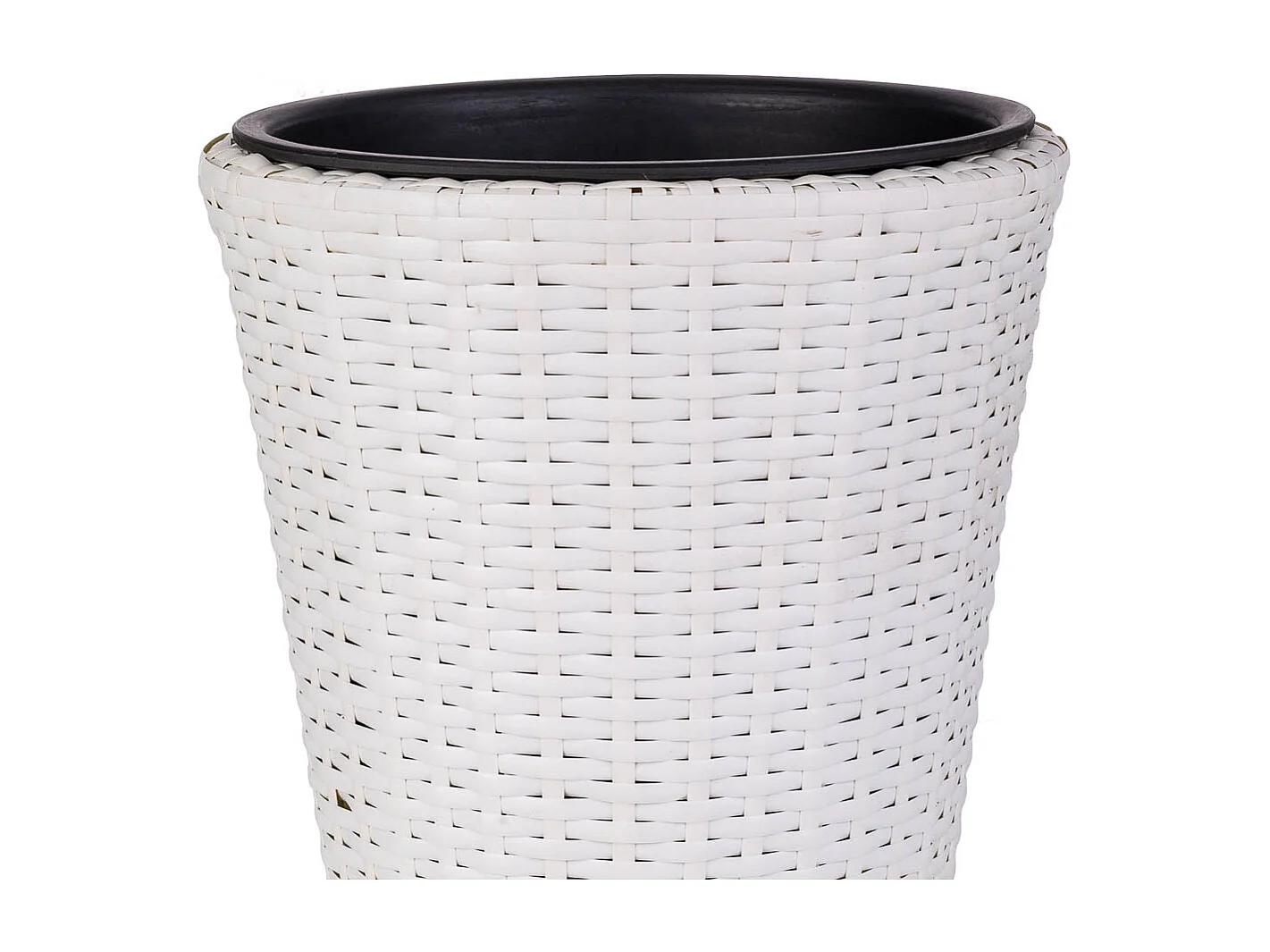 Vaso da fiori in polyrattan bianco d28x40h