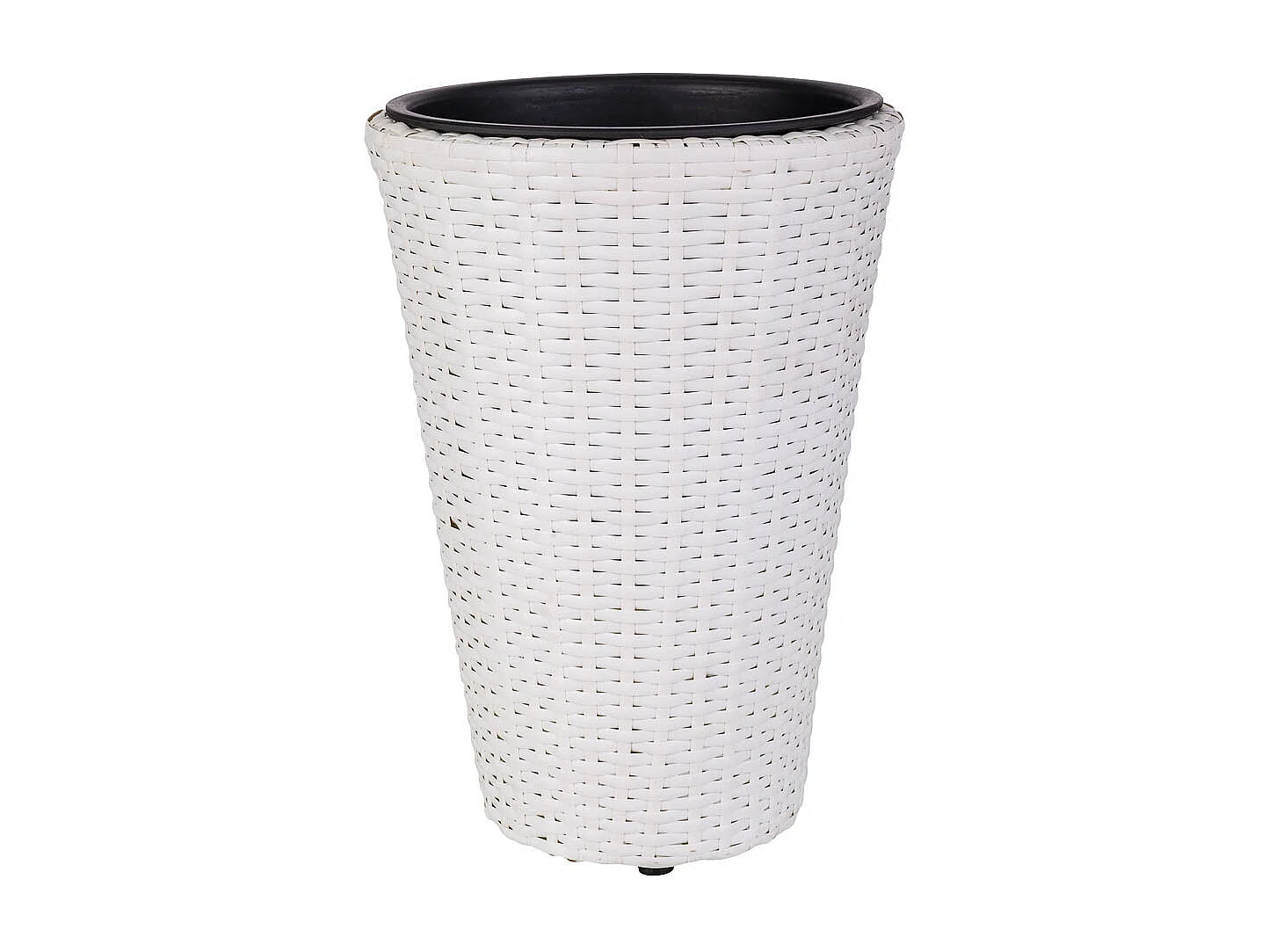 Vaso da fiori in polyrattan bianco d28x40h