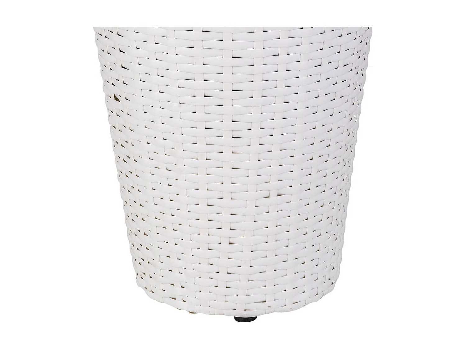 Vaso da fiori in polyrattan bianco d28x40h