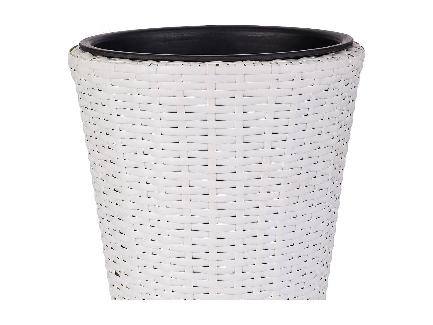 Vaso de flores em polirattan branco d28x40