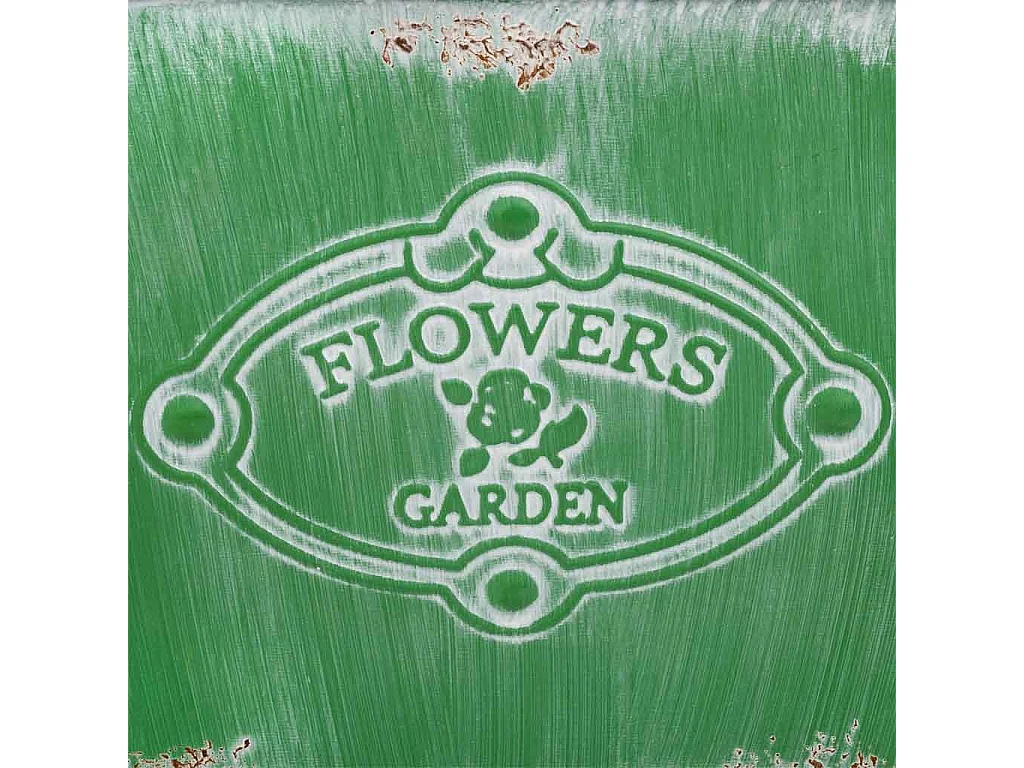 Fioriera in metallo verde 29,5/24x24x16,5/19h b:15,5x15,5