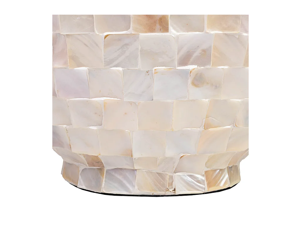 Jardinière en bois et nacre beige 62x29x33h cm