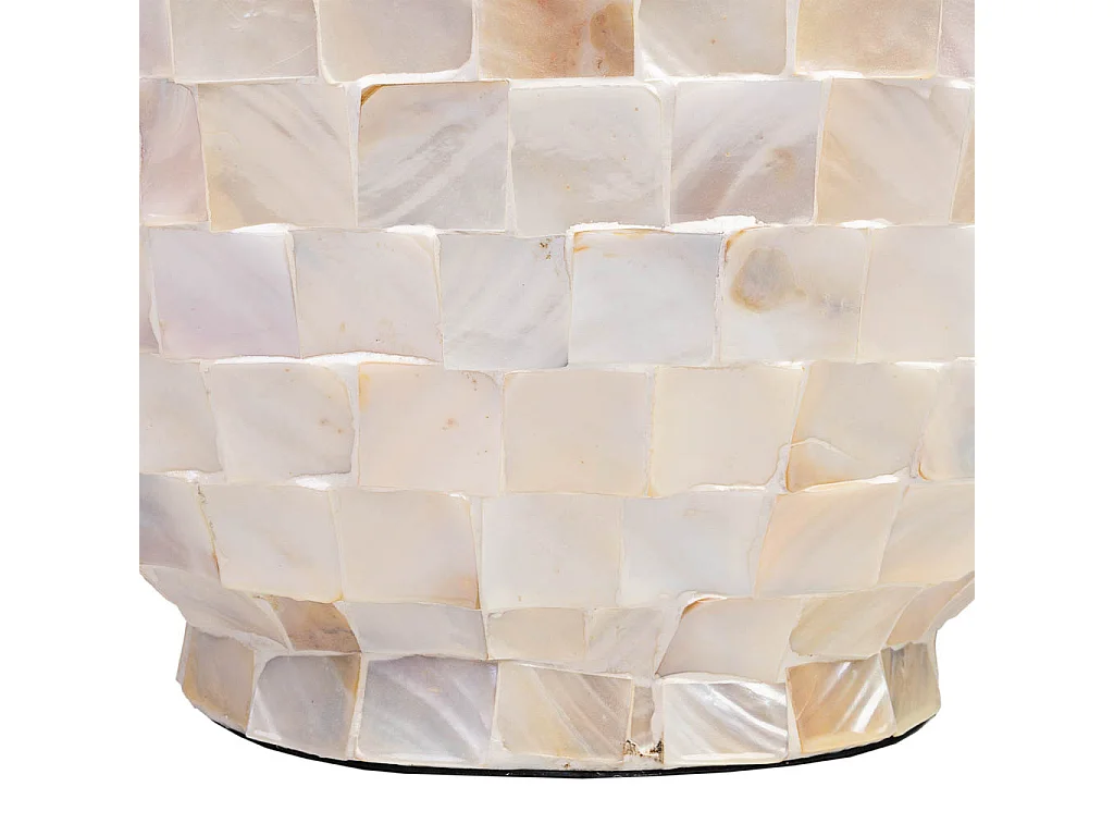 Pflanzkübel aus Holz und Perlmutt in Beige 62x29x33h cm