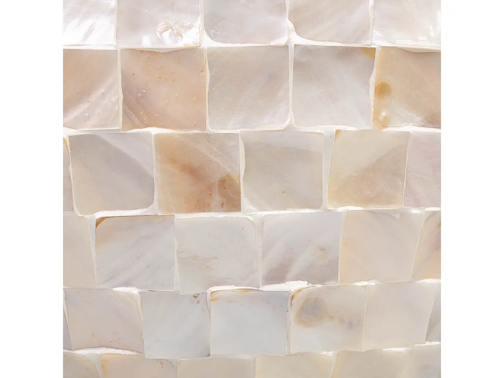 Pflanzkübel aus Holz und Perlmutt in Beige 62x29x33h cm