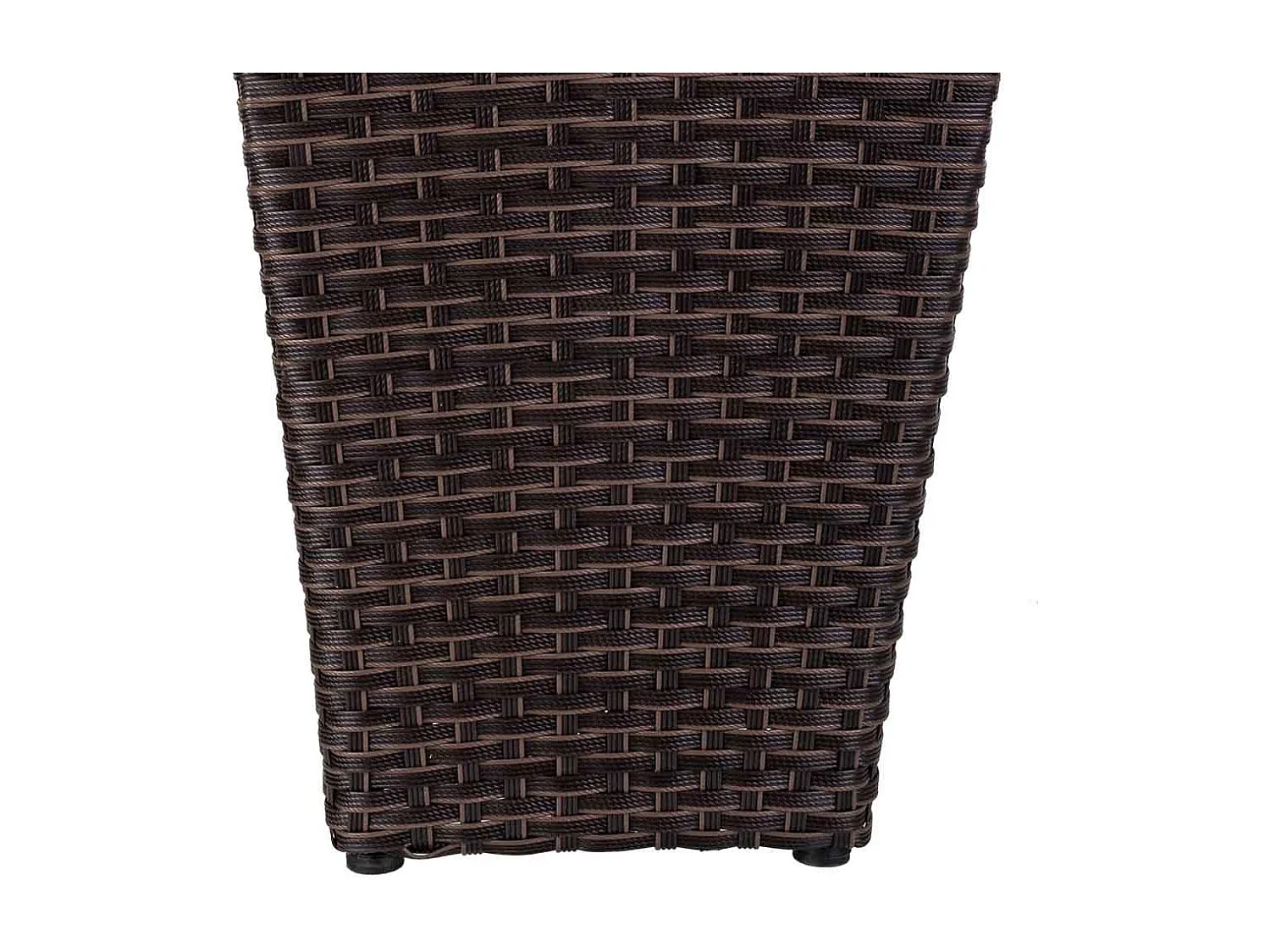 Macetero de poliratán marrón 28x28x40