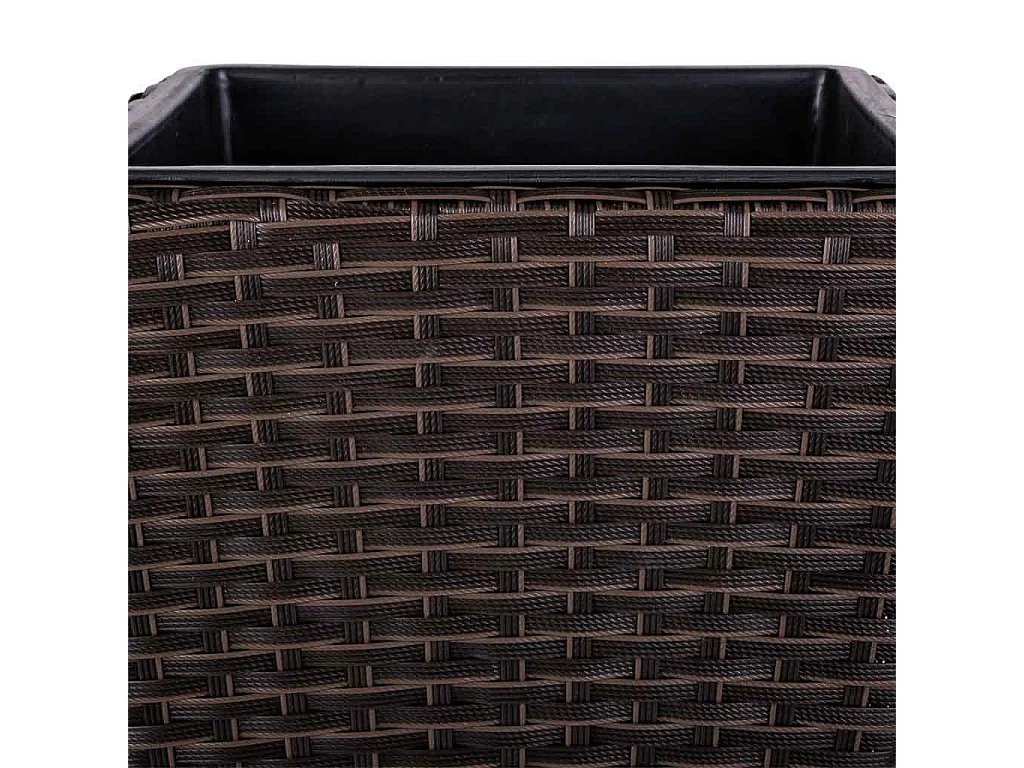 Macetero de poliratán marrón 28x28x40