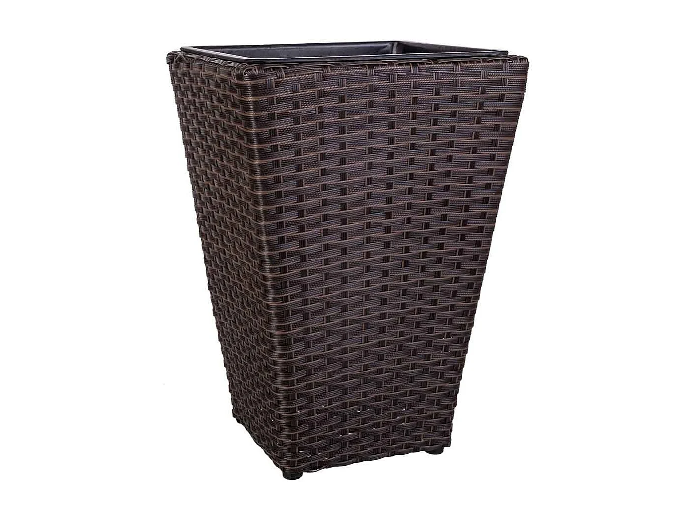 Vaso de flores em polirattan marrom 28x28x40