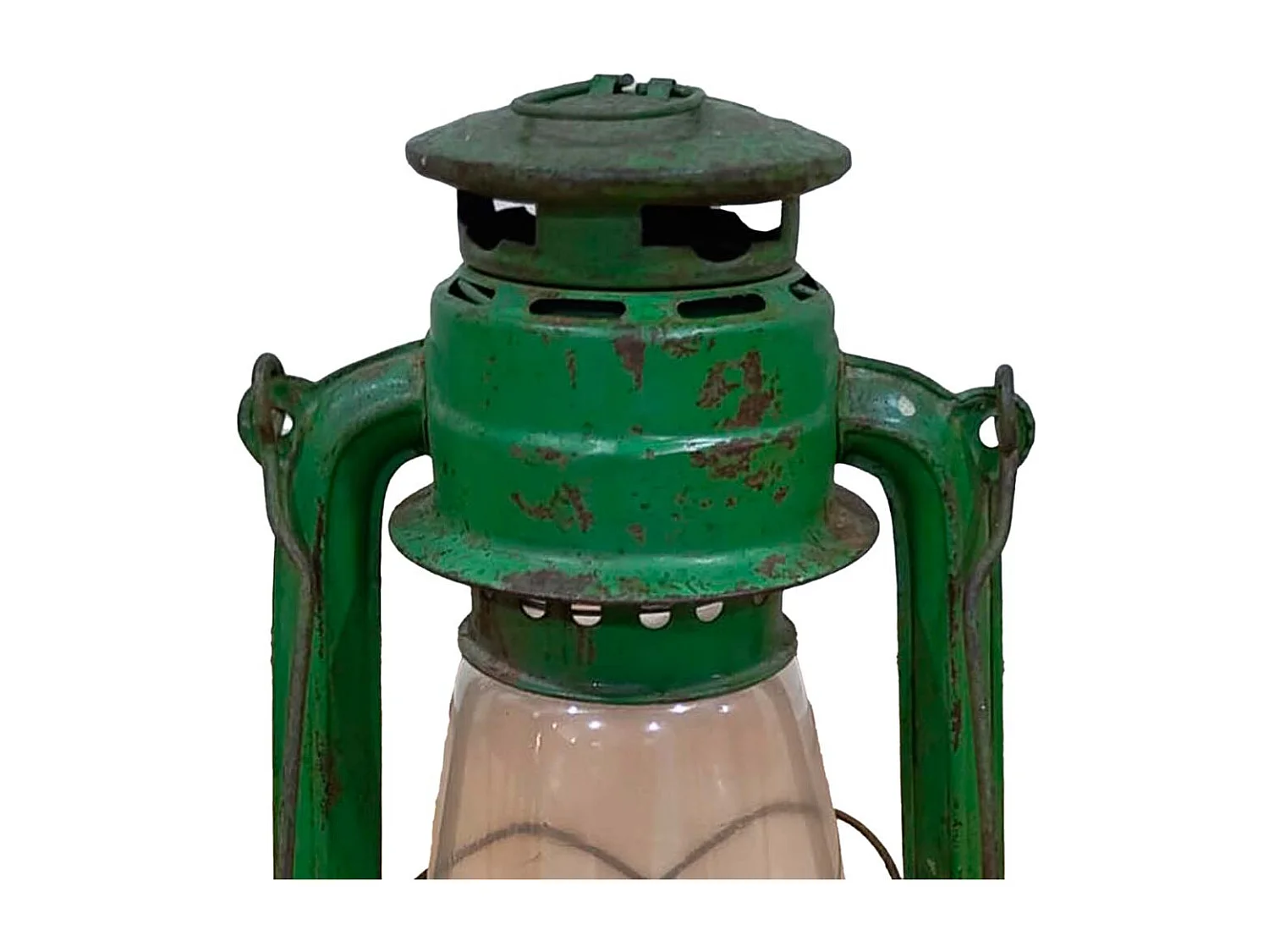 Grüne handgefertigte Metalllaterne 18x18x32