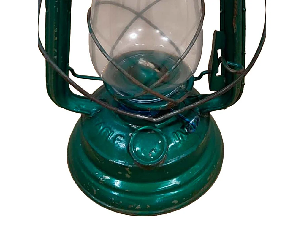 Lanterna de metal azul artesanal 18x18x32 cm