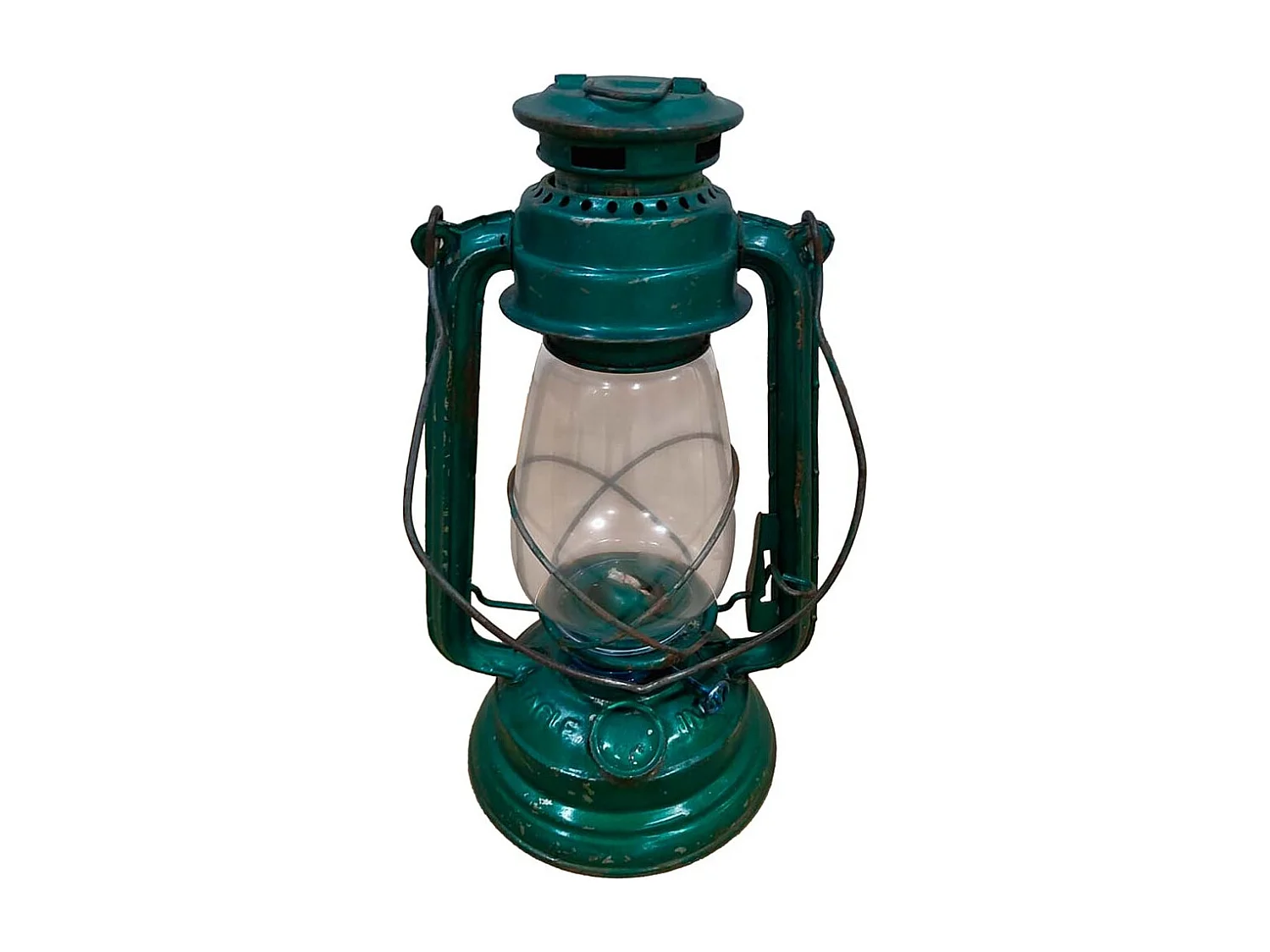 Blaue handgefertigte Metalllaterne 18x18x32