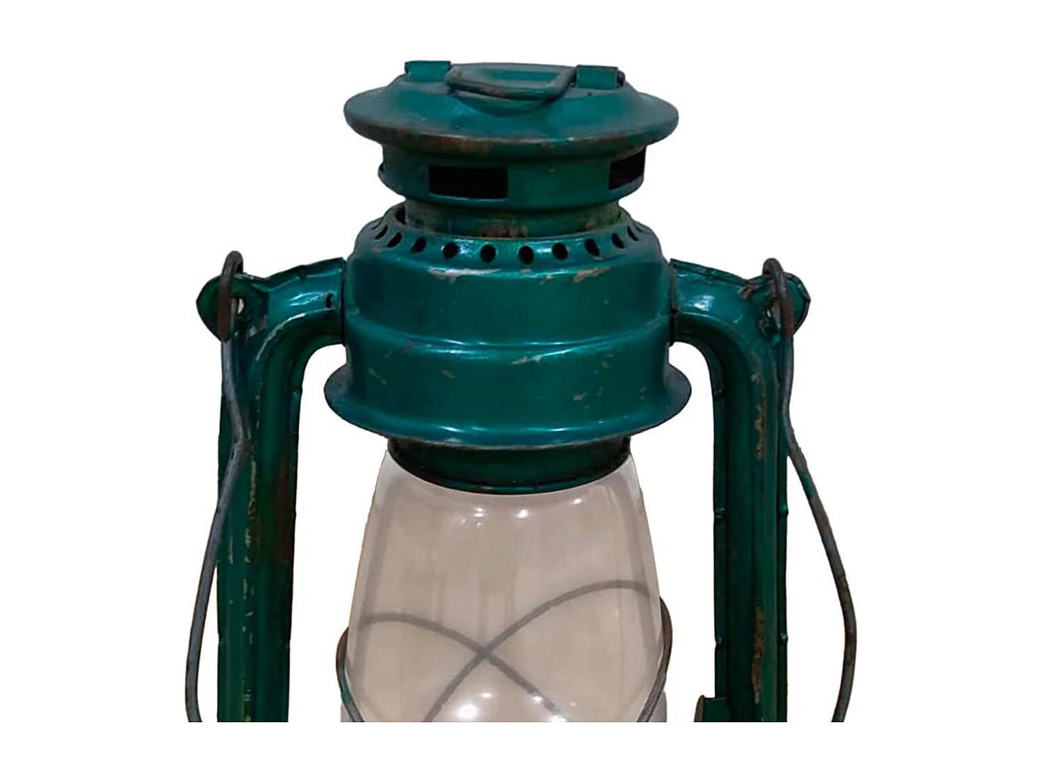 Blaue handgefertigte Metalllaterne 18x18x32