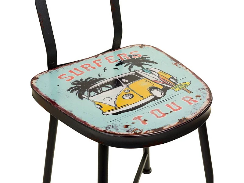 Chaise en métal multicolore 38x40x82