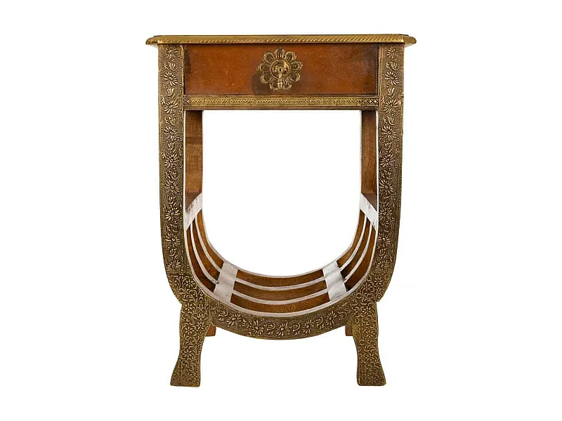 Nachttisch aus handgefertigtem Holz mit 1 Schublade 45x30x60h cm