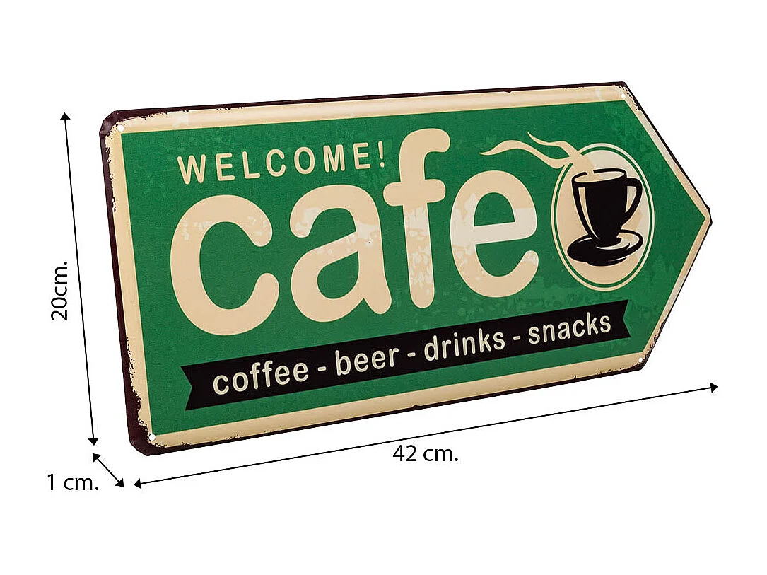 Placa de de metal verde 20x42x1