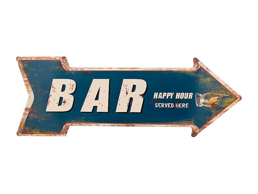 Placa decorativa metálica 70x25x1