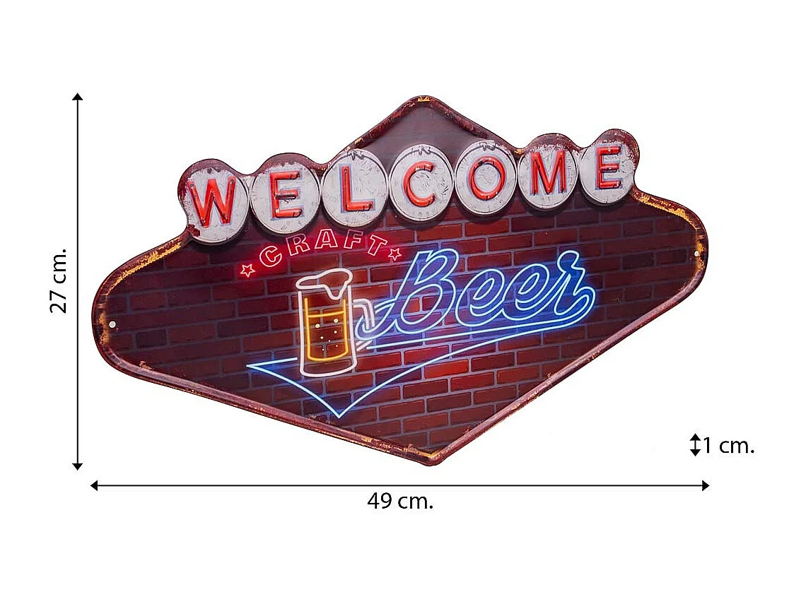 Placa de metal marrom 27x49x1