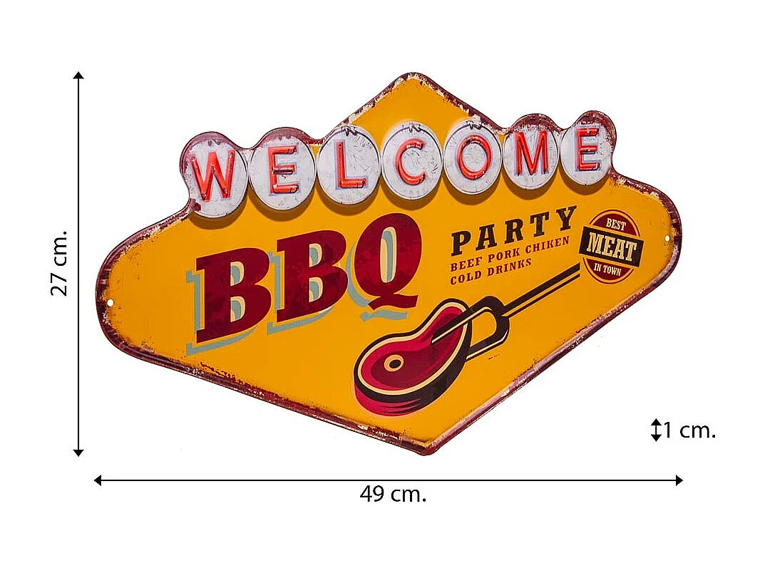 Gelbe Metallplatte 27x49x1h cm