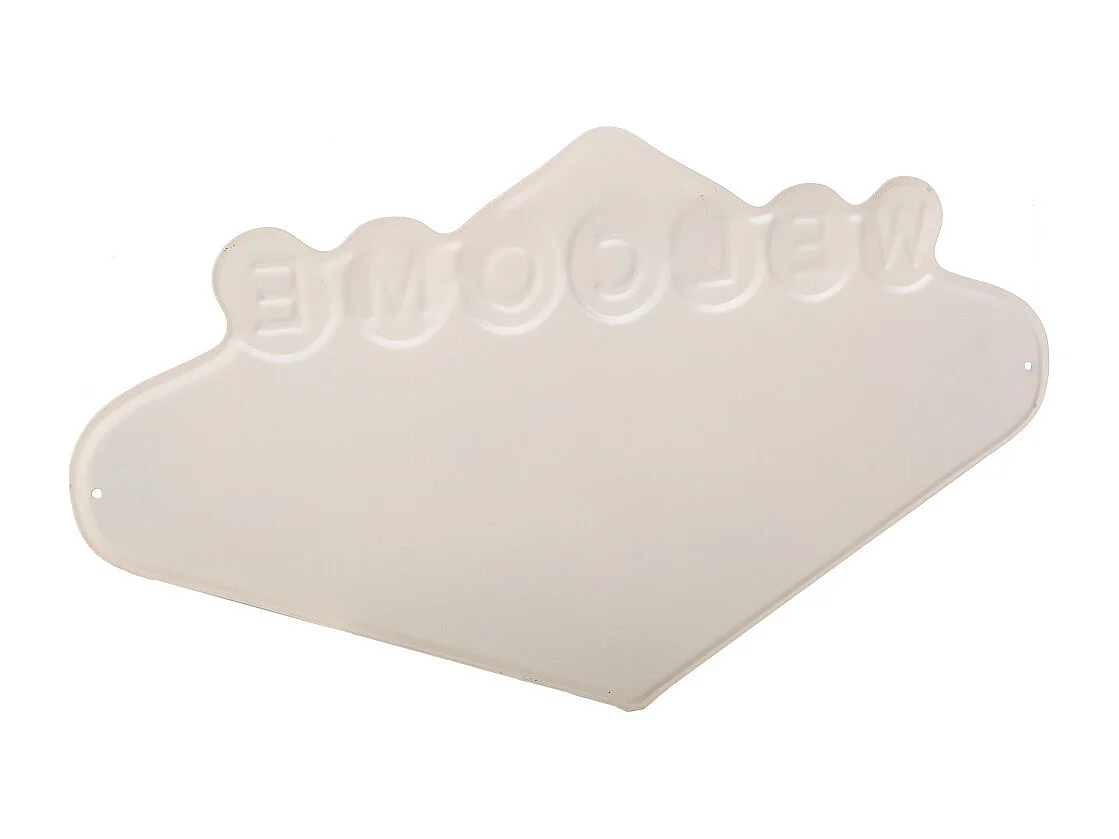 Cremefarbener Metallteller 27x49x1h cm