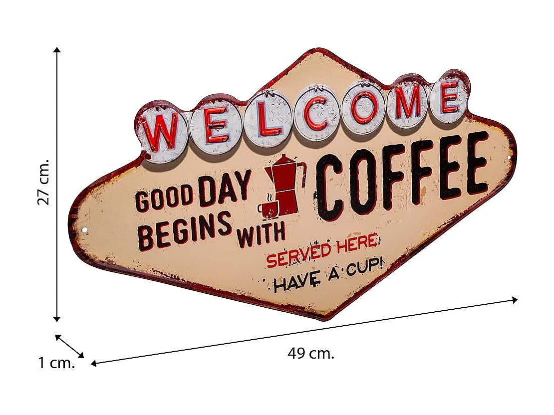 Cremefarbener Metallteller 27x49x1h cm