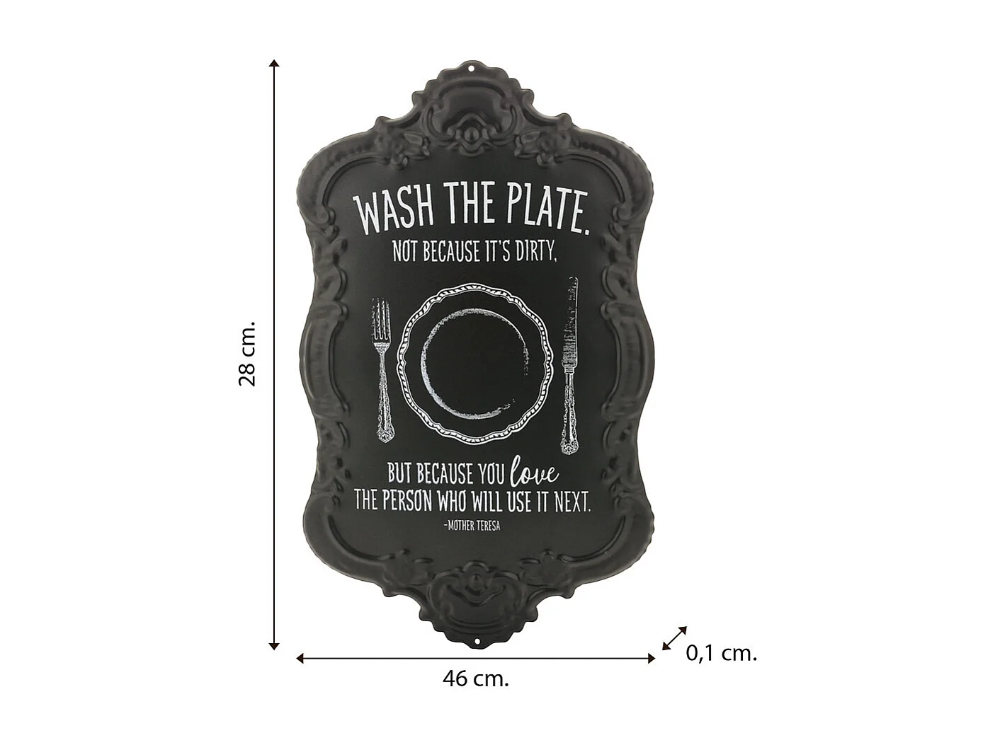 Placa de de decoración de metal 46x28x1