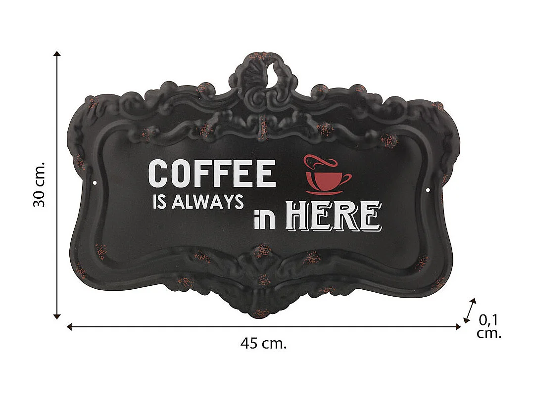 Placa decorativa metálica 30x45x1