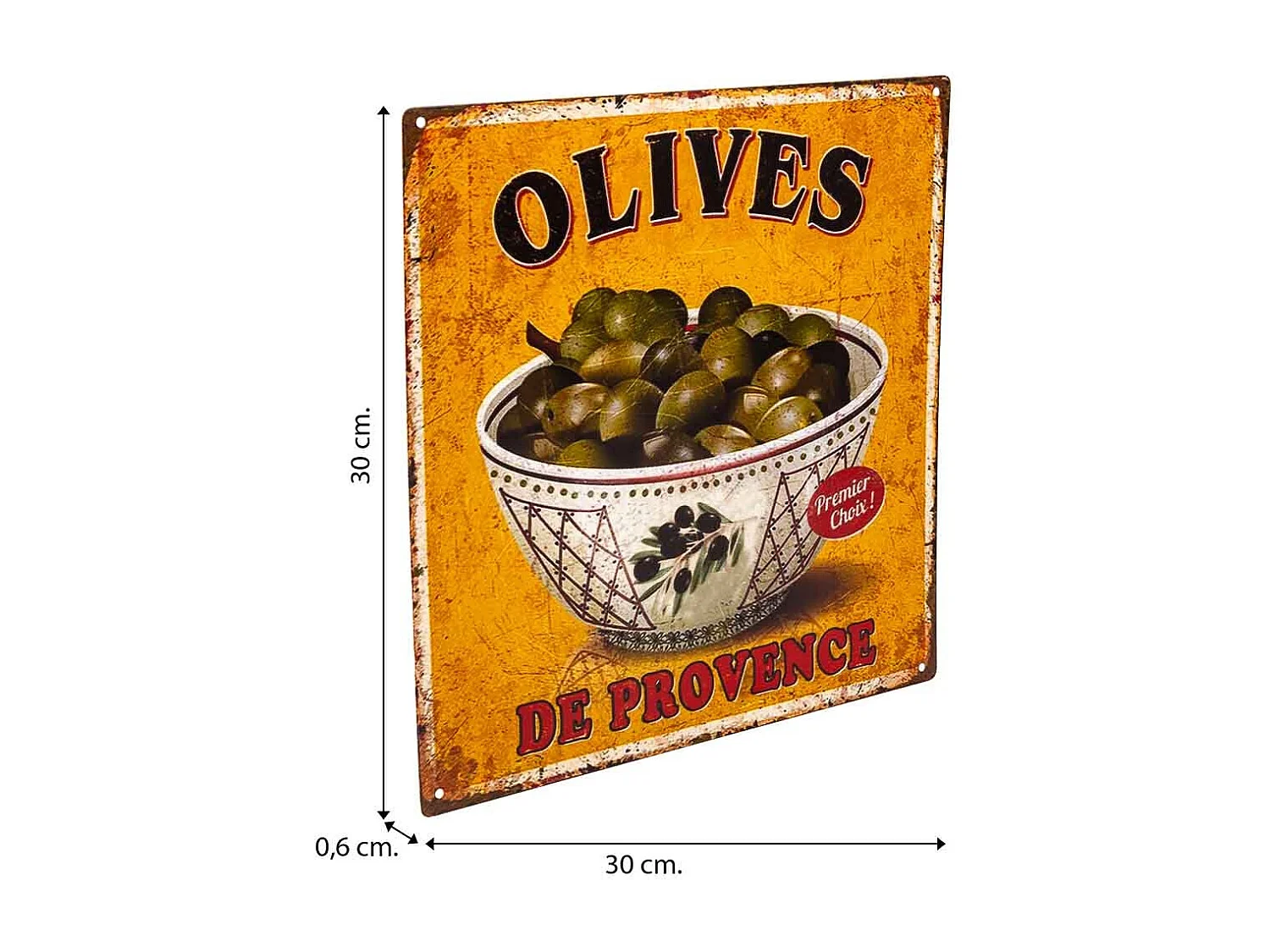 Targa in metallo giallo 30x30x0,6h