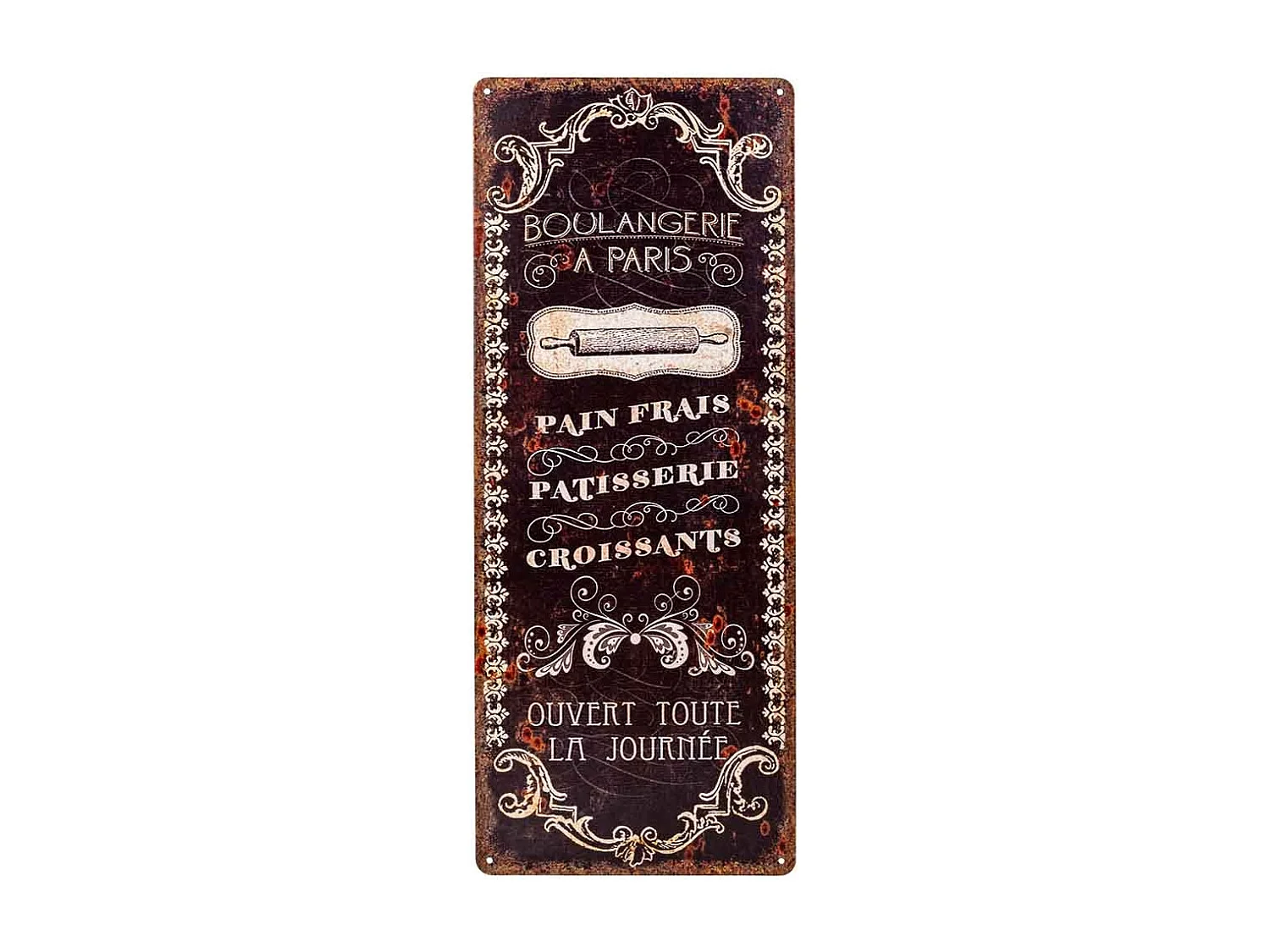 Placa de de metal marrón 20x50x0,6