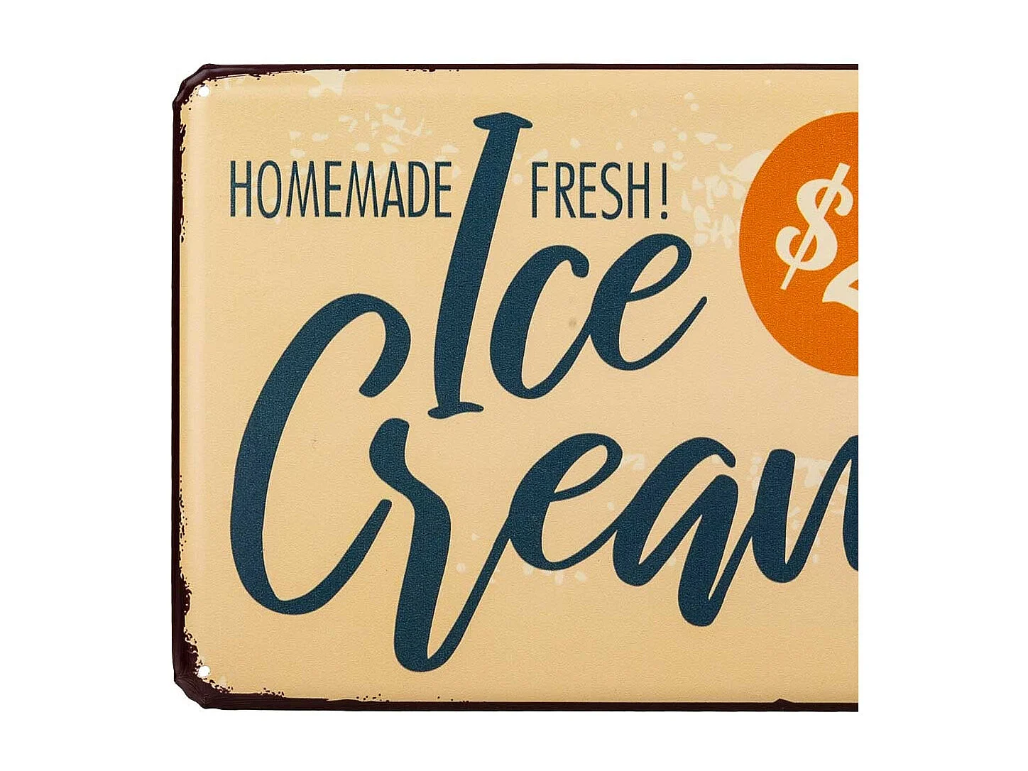 Placa de de metal color crema 20x42x1