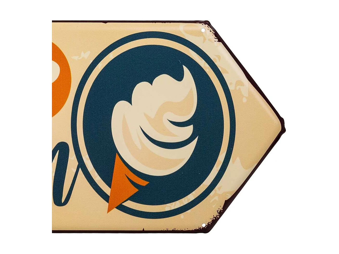 Placa de de metal color crema 20x42x1