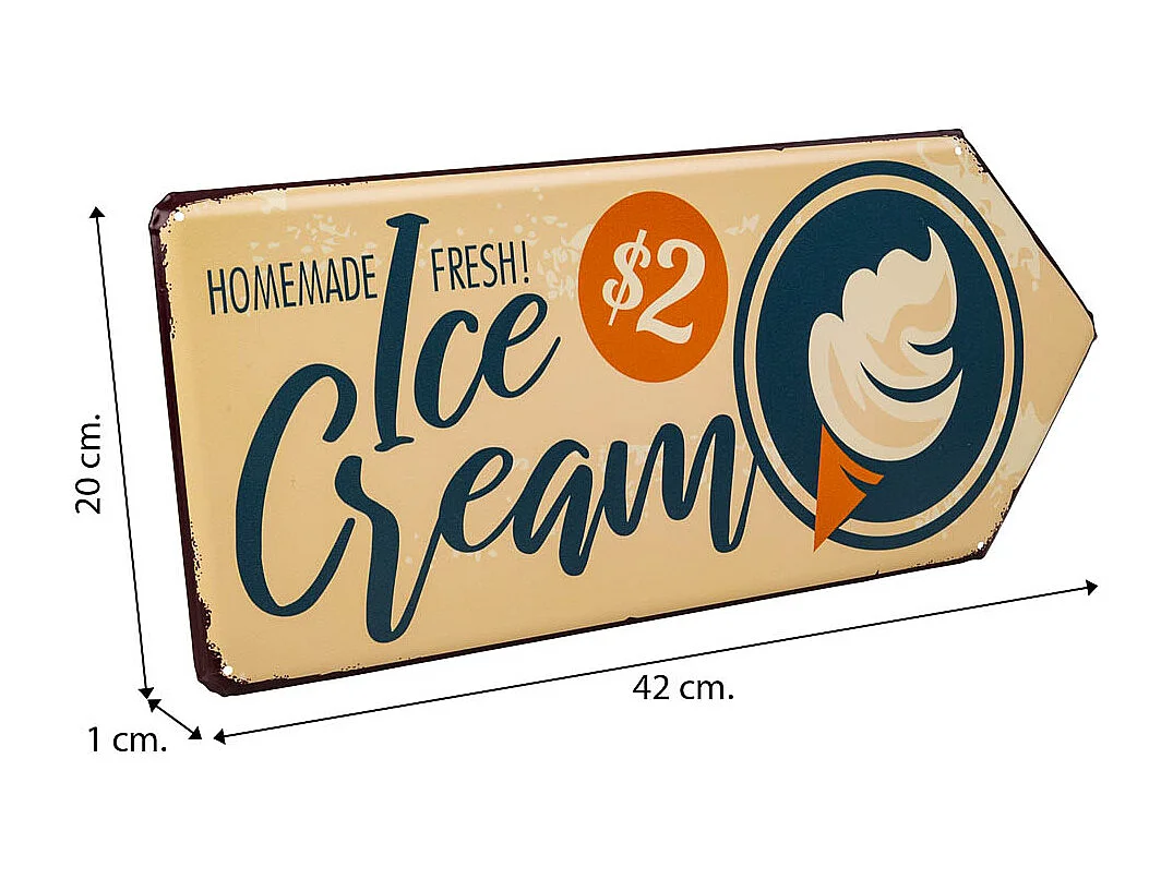 Placa de de metal color crema 20x42x1