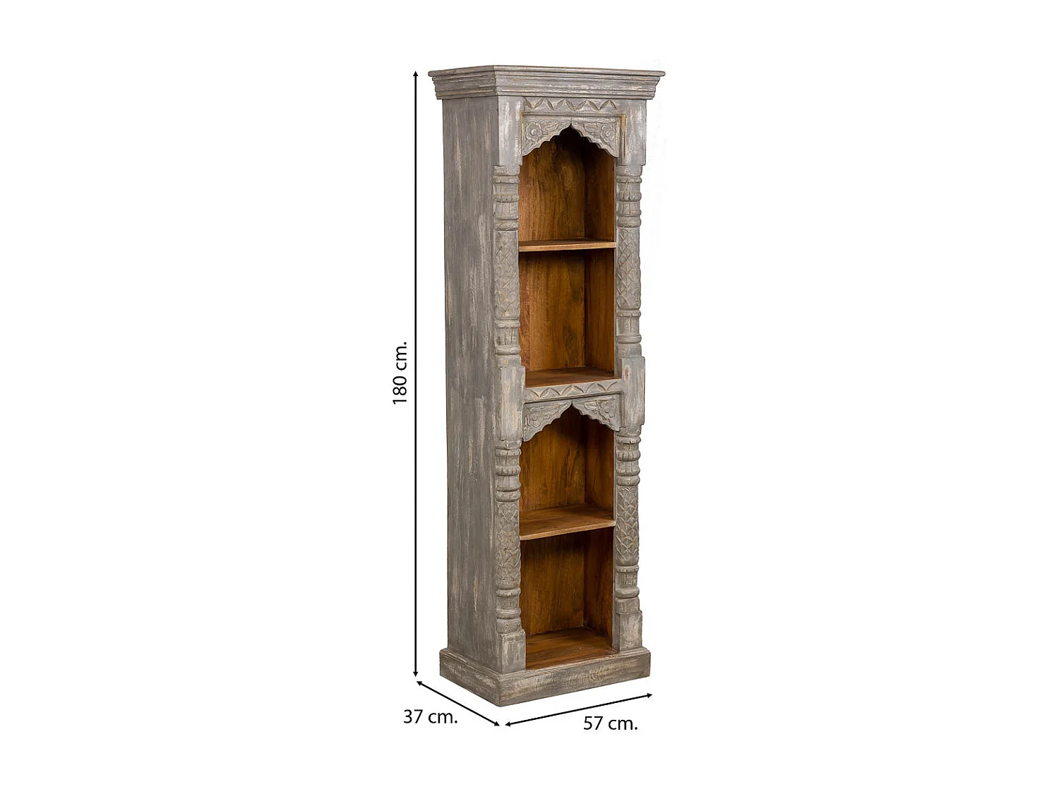 Étagère en bois finition artisanale 57x37x180h cm