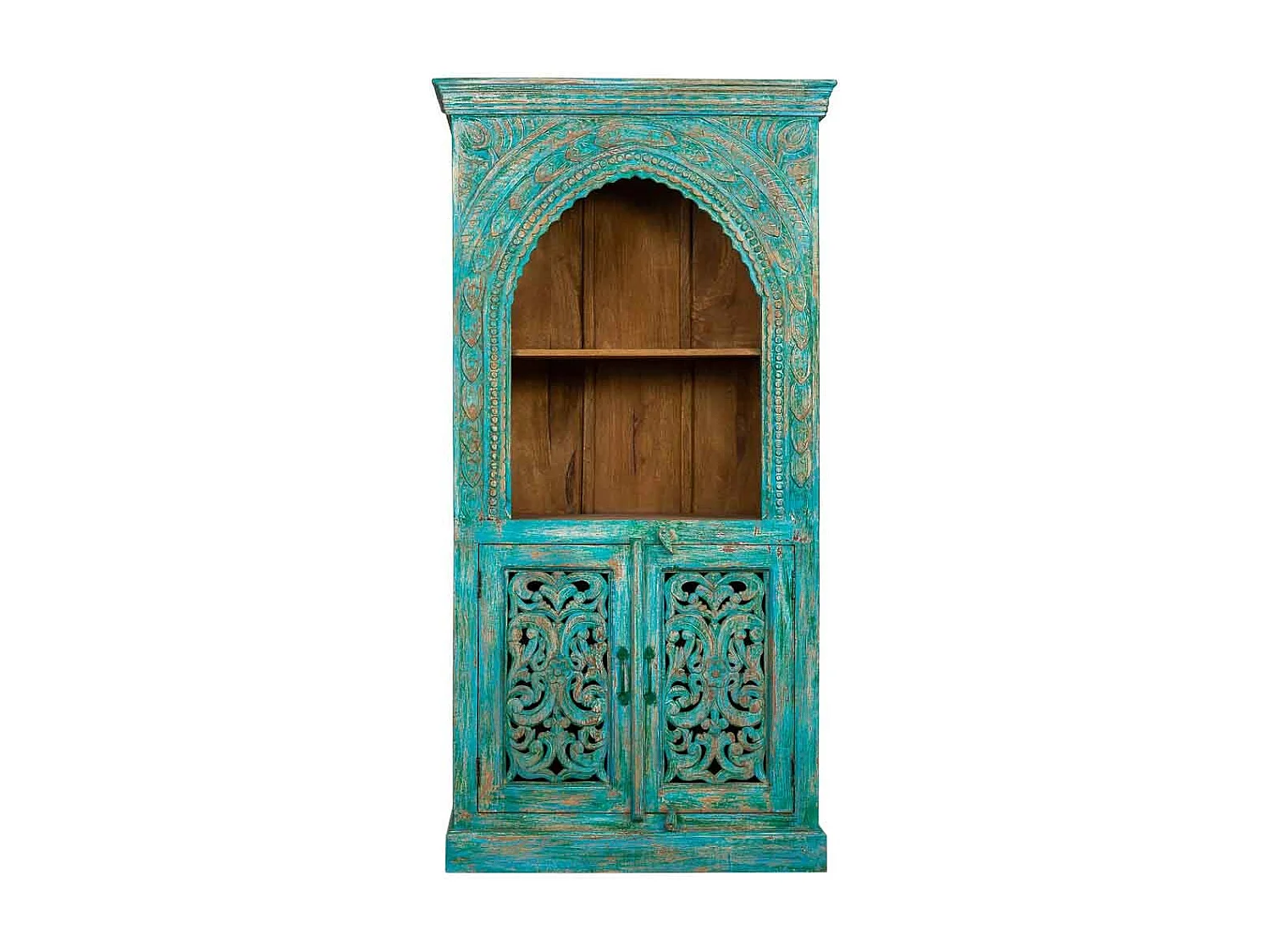 Bücherregal aus blauem Holz 91x42x180