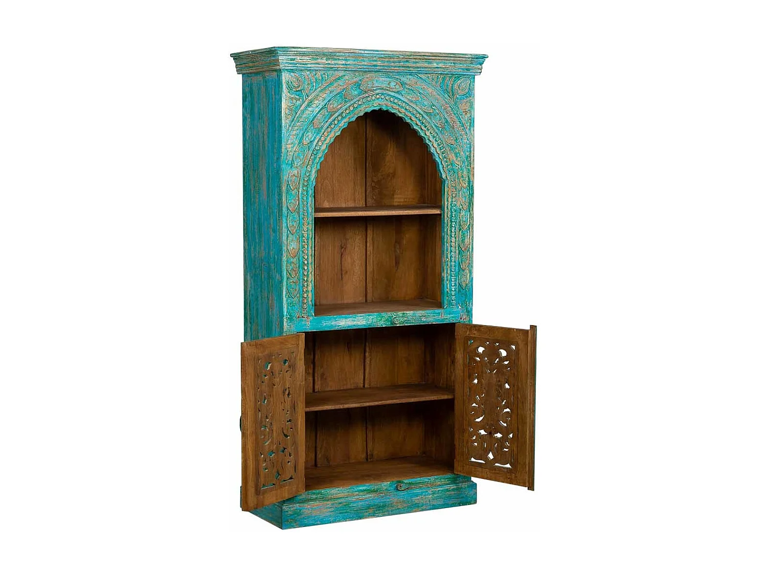 Bücherregal aus blauem Holz 91x42x180