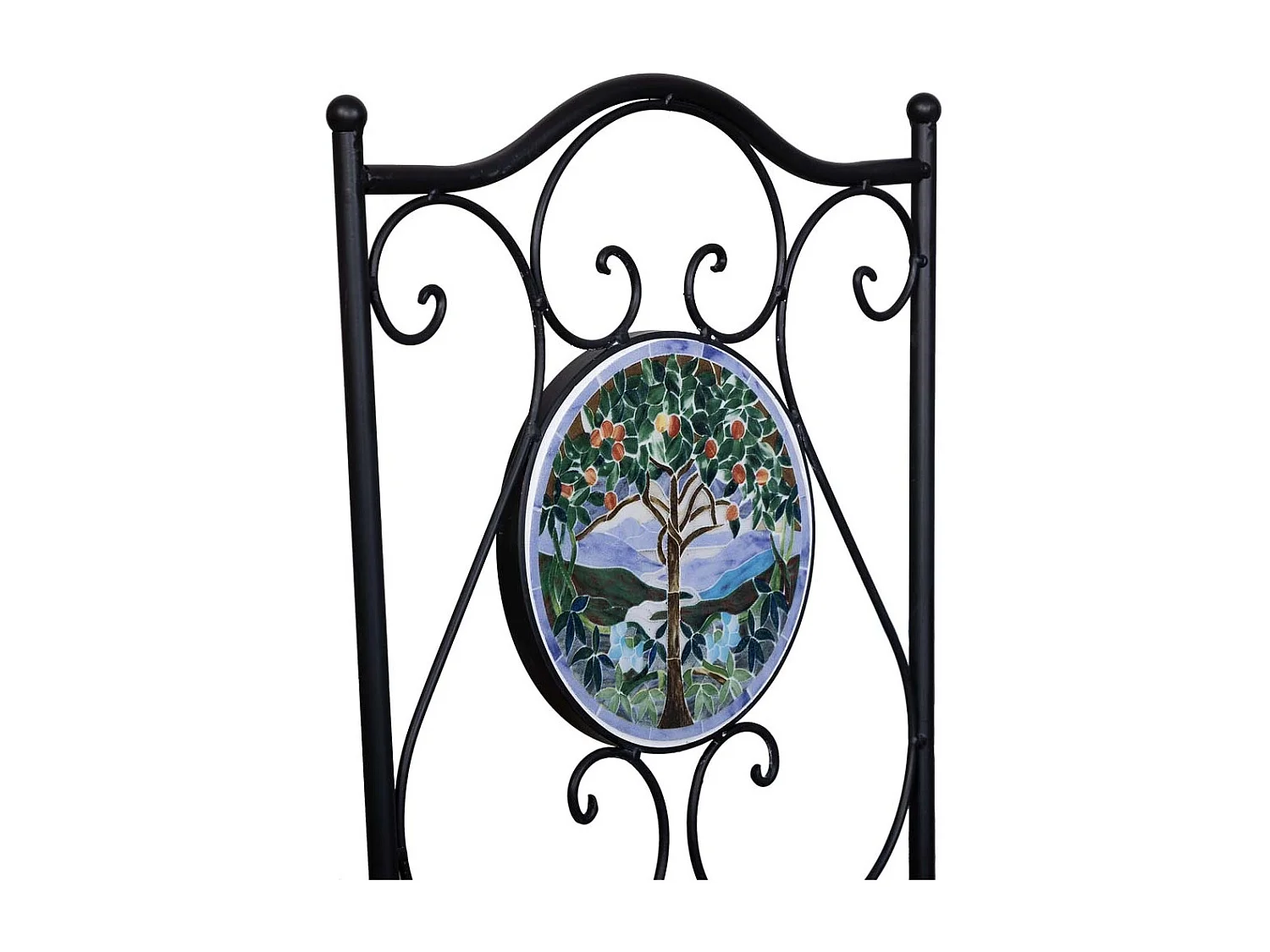 Duas cadeiras de ferro e mosaico pretas 38x38x90