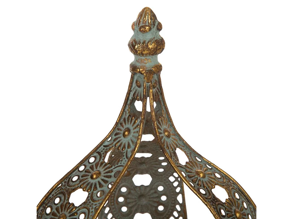 Castiçal em metal dourado 15x15x23,5