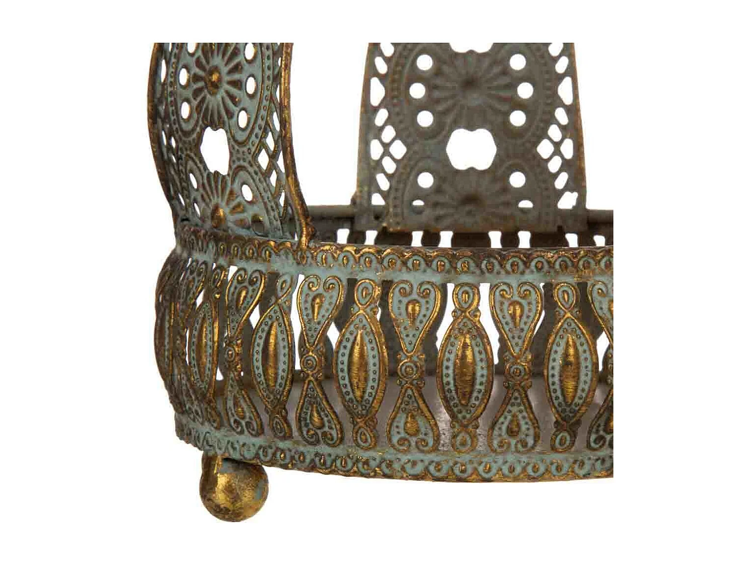 Castiçal em metal dourado 15x15x23,5