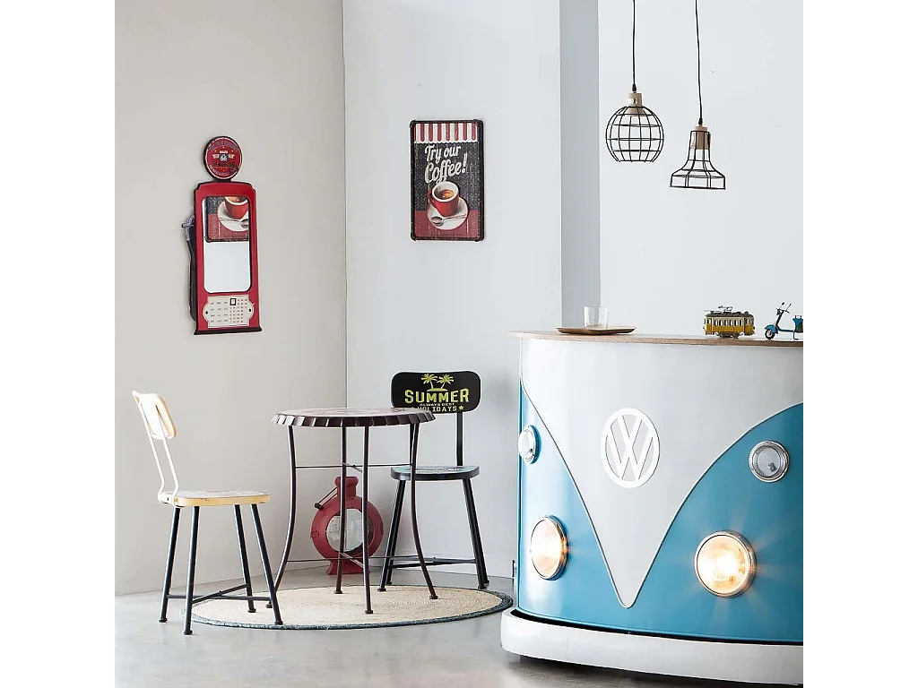 Tavolo in metallo rosso 60x75 cm