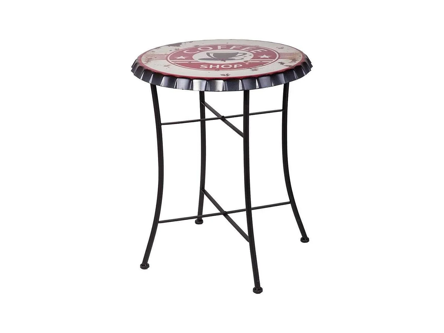 Mesa de metal roja 60x75 cm