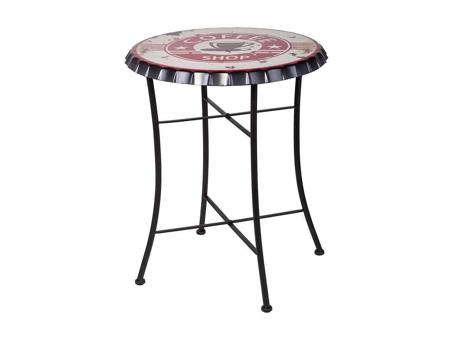 Mesa em metal vermelha 60x75 cm