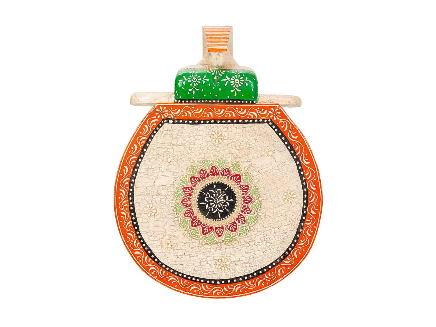 Couchtisch aus handbemaltem Holz 50x36,5x36,5h cm