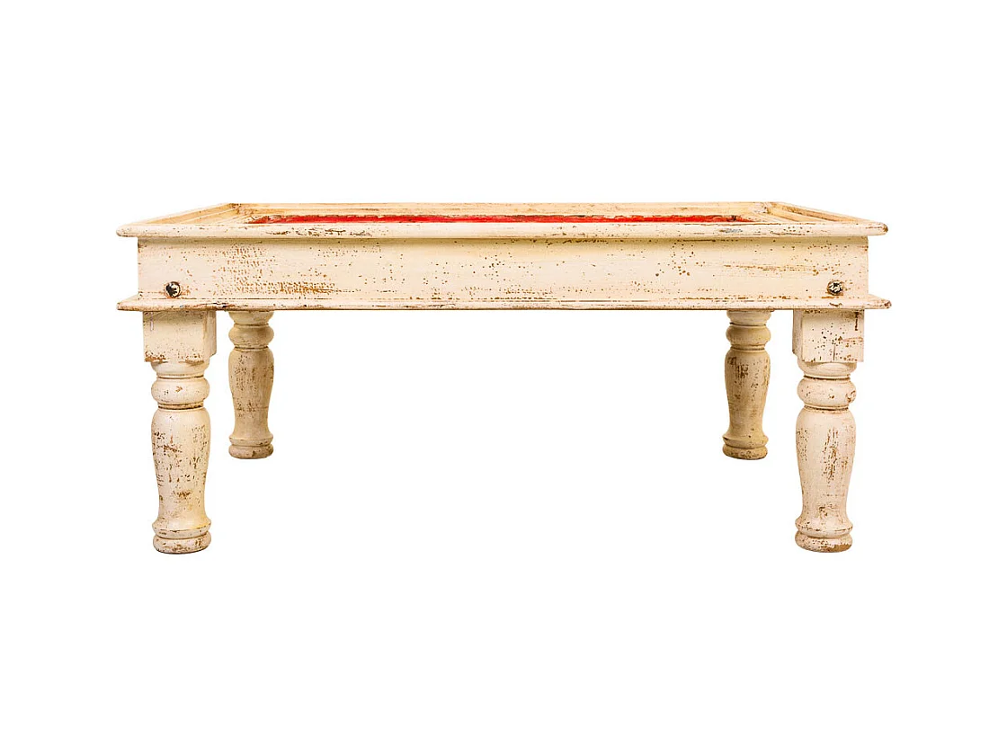 Tavolino da caffè in legno finitura artigianale 110x78x48h cm