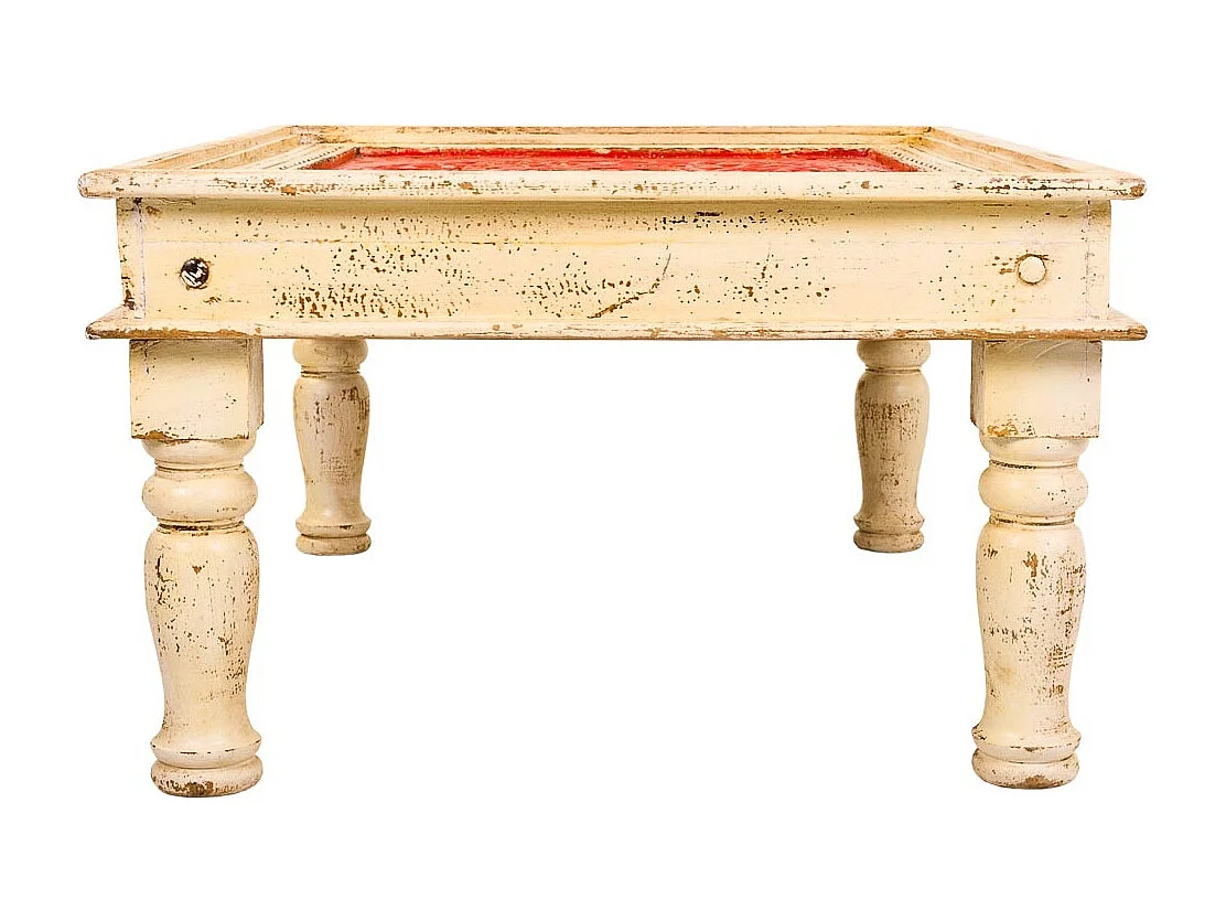 Tavolino da caffè in legno finitura artigianale 110x78x48h cm