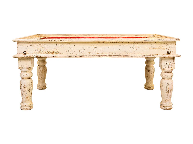 Tavolino da caffè in legno finitura artigianale 110x78x48h cm