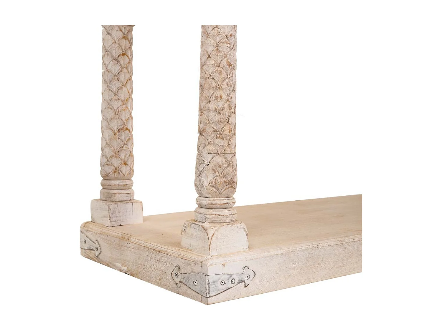 Recibidor de madera acabado artesanal 196x46x97h cm